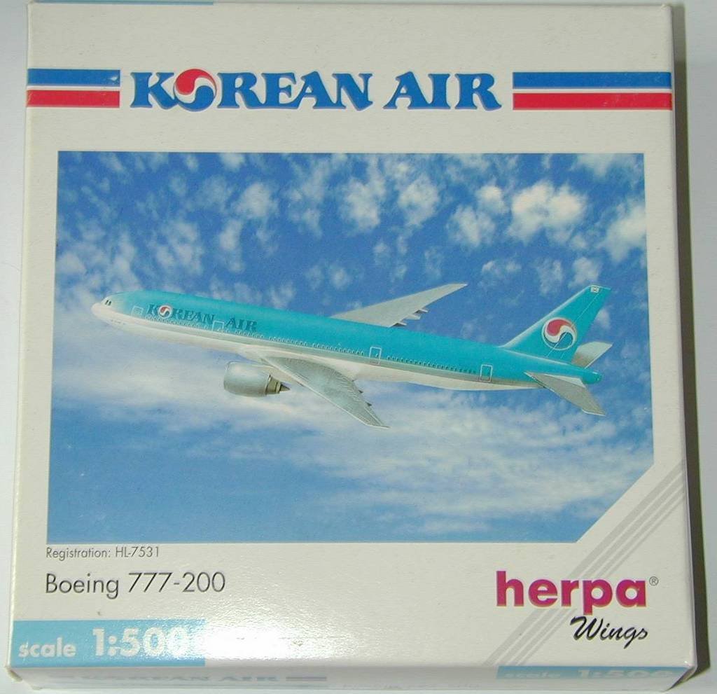 Amazon.co.jp: herpa Wings 1/500 KOREAN AIR 777-200 HL7531 506458